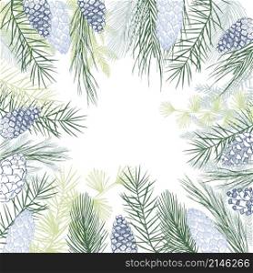 Vector background with Christmas plants. Hand-drawn ilustration.. Christmas plants set.