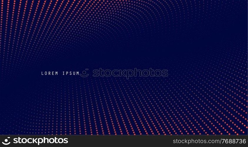 Vector background with color abstract wave dots. Modern science banner halftone effect. Vector background with color abstract wave dots