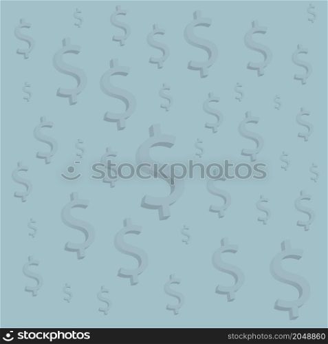 Vector background with dollar signs on blue