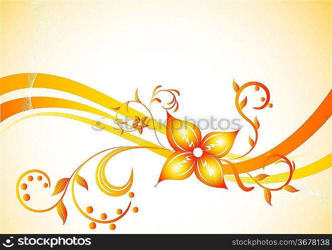 ""Vector background with flower; clip-art""