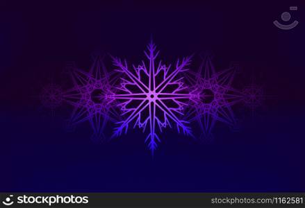 Vector background with glowing snowflakes for your creativity