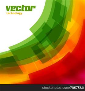 Vector background with green and yellow lines and blurred edge