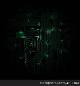 vector background with green circuit. Eps10