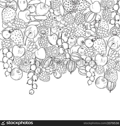 Vector background with hand-drawn berries.