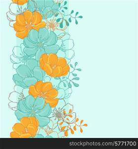 Vector background with hand drawn flowers