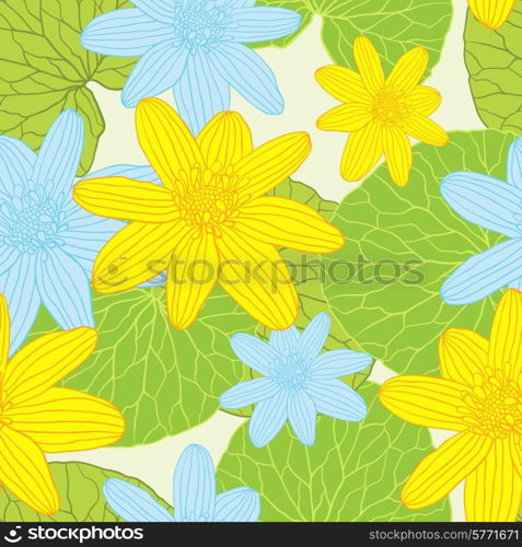 Vector background with hand drawn flowers.. Vector background with hand drawn flowers