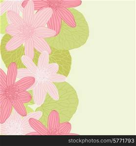 Vector background with hand drawn flowers.. Vector background with hand drawn flowers