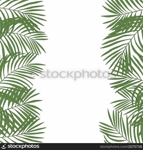 Vector background with hand drawn palm leaves. Sketch illustration.. Palm leaves.Vector background.