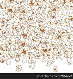 Vector background with hand drawn popcorn. Sketch illustration.. Hand drawn popcorn on white background.