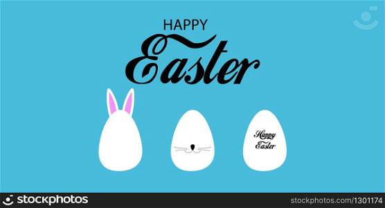vector background with happy easter wishes with easter eggs