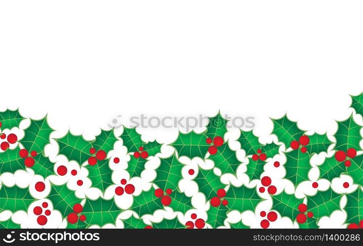 Vector background with holly berries. Celebration christmas banner. Vector illustration for greeting cards, poster, banners, manufacturing, wallpapers, print. Vector background with holly berries. Celebration christmas banner. Vector illustration for greeting cards, poster, banners, manufacturing, wallpapers