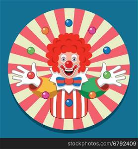 vector background with juggling circus clown