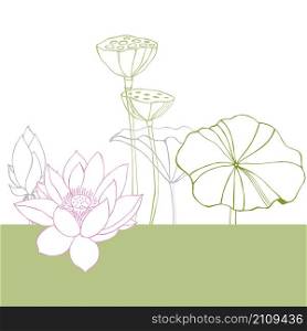 Vector background with lotus.