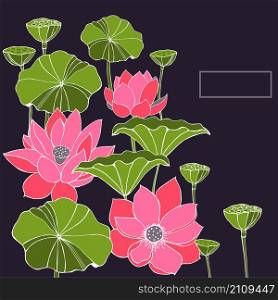 Vector background with lotus.