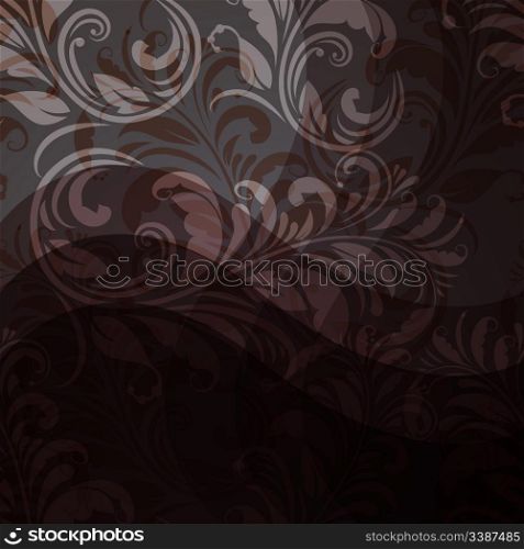 vector background with seamless floral pattern in grey, beige, eps10, gradient mesh, clipping mask