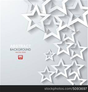 Vector background with white paper stars.