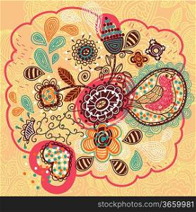 vector background witth colorful abstract floral elements