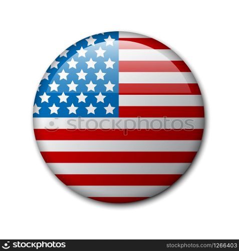 Vector badge with american flag (independence day badge)
