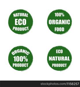 Vector badges, stickers, logo, stamp. Organic product. Labels for organic, natural, eco products. Vector badges, stickers, logo, stamp. Organic product