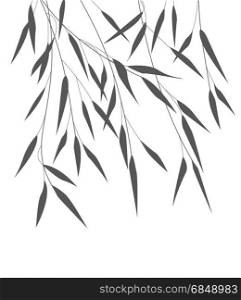 Vector bamboo leaves. Vector Illustration bamboo leaves. Background with black leaves