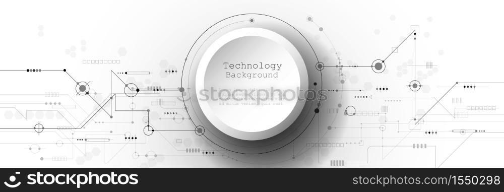 Vector banner design circuit board. Illustration Abstract modern futuristic, engineering, technology background. Futuristic digital science technology concept for web banner template or brochure