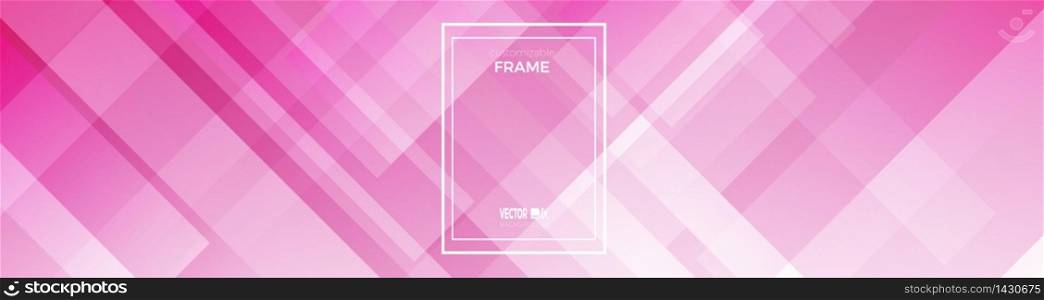 Vector banner geometric abstract background, design with diagonal squares. Customizable frame