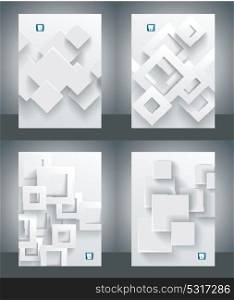 Vector banner set with abstract geometric shape from gray rhombus.