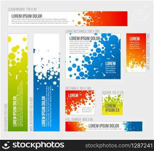 Vector Banner templates collection with abstract circle background. Banner templates collection with abstract background