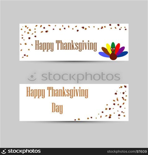 Vector banners for Thanksgiving holiday. background with set of thanksgiving day header, vector illustration