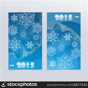 Vector Banners with a Blue Winter Background with Snowflakes