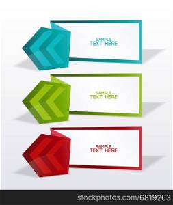 Vector banners with arrows. Vector banner on the product description with a space for text