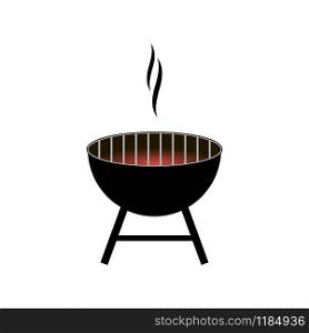 Vector barbecue grill icon isolated on white background. Vector barbecue grill icon isolated on white