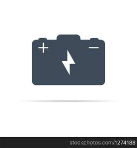vector battery icon with plus and minus poles