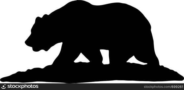 Vector bear silhouette icon eps 10 on white background. Vector bear silhouette icon eps 10