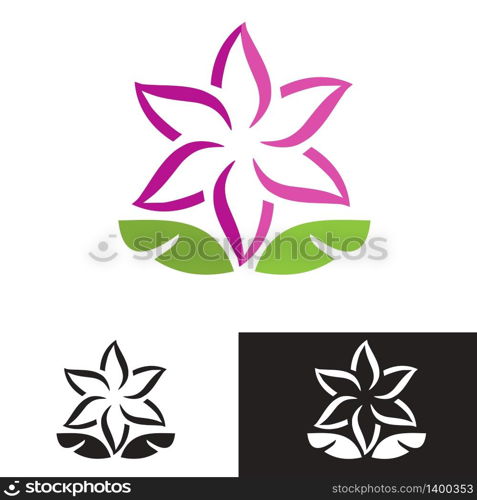 Vector beauty business logo design template. Pink hand drawn lotus flower isolated on white background. Spa salon, beauty or yoga studio concept.. Vector beauty business design template - pink hand drawn lotus