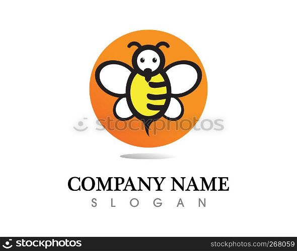 vector bee honey honey bee logo nice orange sweet unique warm design