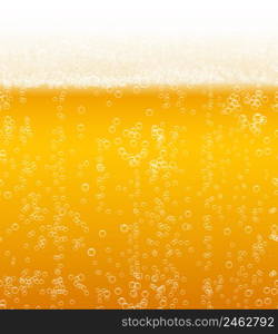 Vector beer foam background horizontally seamless pattern. Vector beer background
