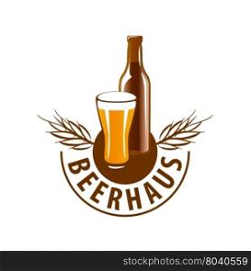 vector beer logo. vector template logo beer glass. Vector illustration