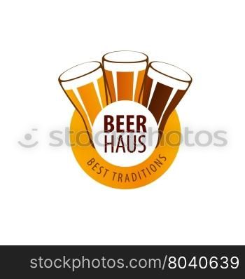 vector beer logo. vector template logo beer glass. Vector illustration