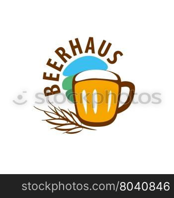 vector beer logo. vector template logo beer glass. Vector illustration