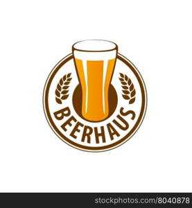 vector beer logo. vector template logo beer glass. Vector illustration