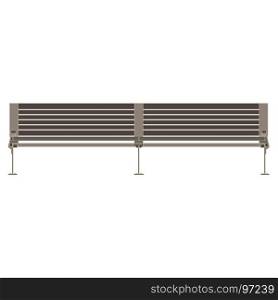 Vector bench flat icon isolated. Street city wooden design illustration front view.