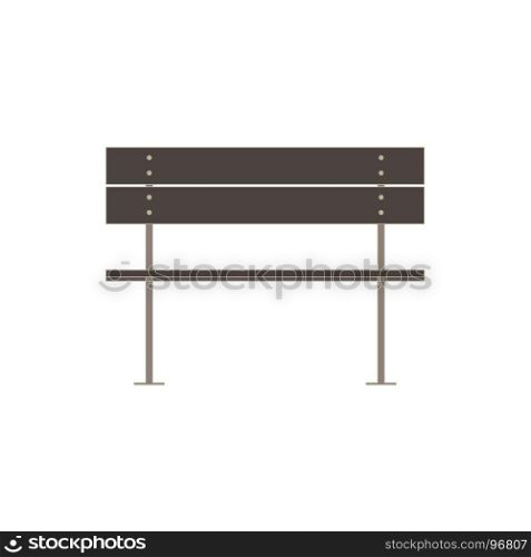 Vector bench flat icon isolated. Street wooden city design illustration front view.