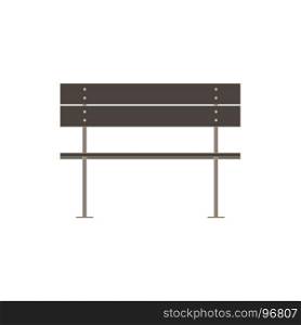 Vector bench flat icon isolated. Street wooden city design illustration front view.