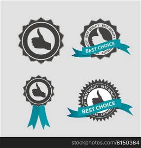 Vector Best Choice Label with Blue Ribbon. EPS10. Vector Best Choice Label with Blue Ribbon