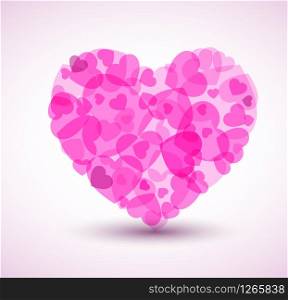 Vector Big heart made from smaller hearts - Valentines card