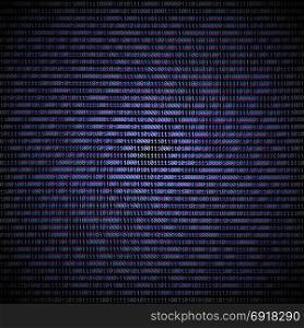 vector binary code abstract background. vector anaglif style color volumetric binary code decorative abstract dark background