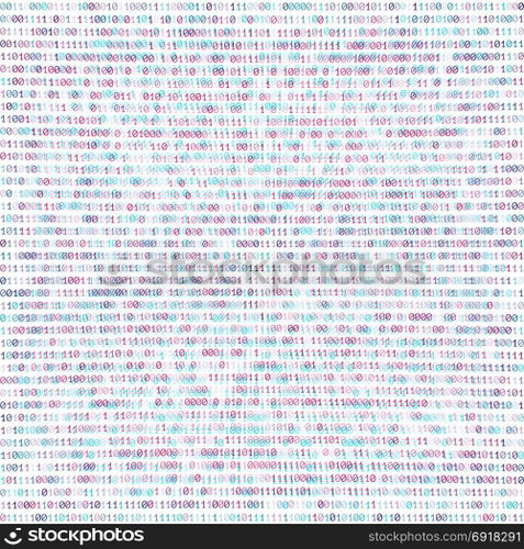 vector binary code abstract background. vector anaglif style color volumetric binary code decorative abstract light background