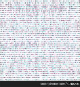 vector binary code abstract background. vector anaglif style color volumetric binary code decorative abstract light background
