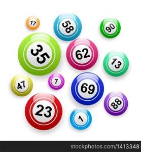 Vector bingo background, balls and numbers